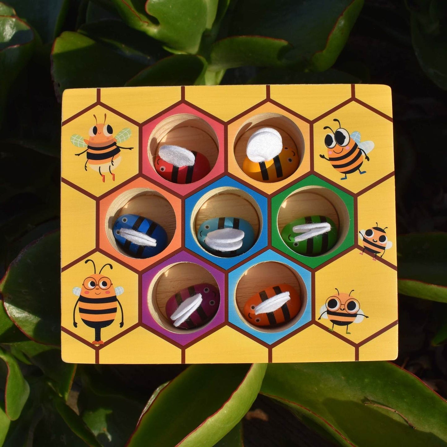 Wooden Beehive Colour Sorting Game