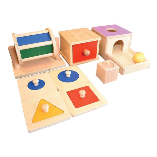 Montessori Classics toys Set all displayed together | Montessori Classic Toys Set