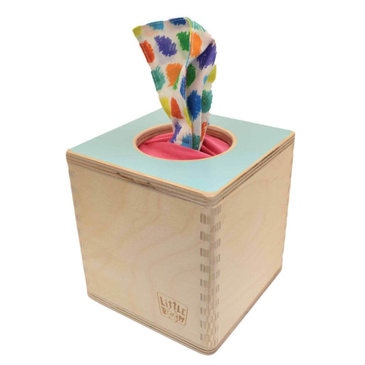 Montessori Tissue Box with a colourful tissue